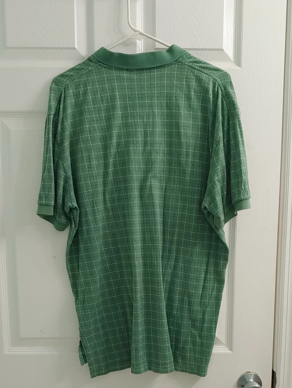 Vintage Polo Ralph Lauren Shirt Green Plaid Golf Polo Preppy Men's Size L